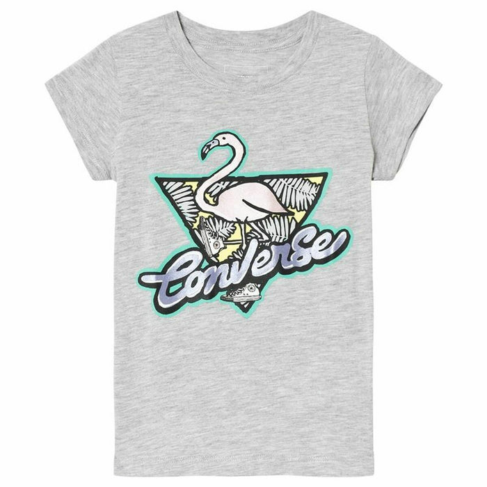 Tricou cu Mânecă Scurtă pentru Copii Converse Flamingo Gri deschis