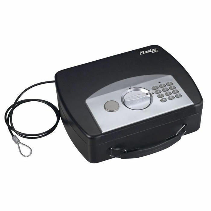 Seif portabil cu cablu de securitate Master Lock Negru Oțel