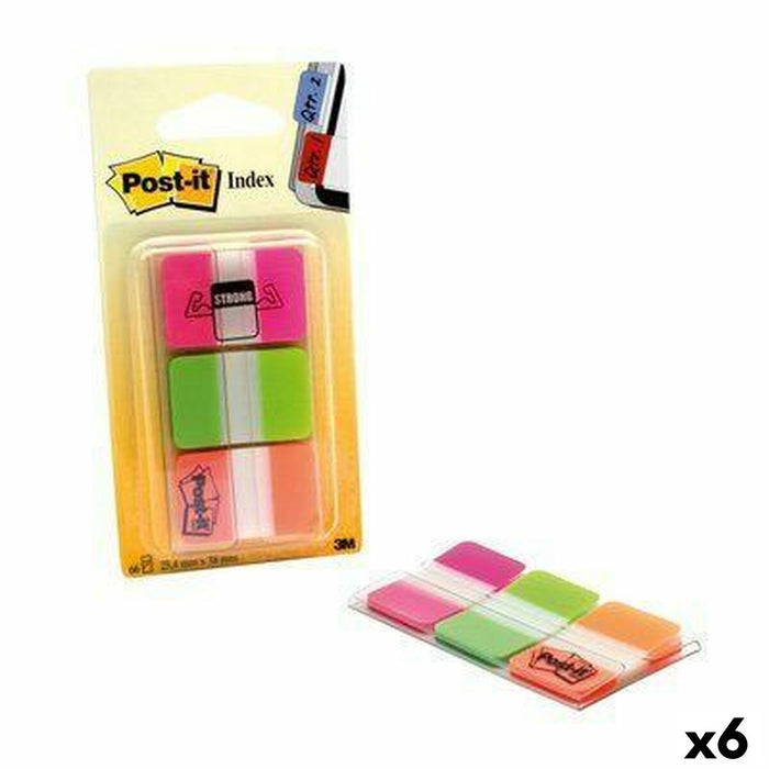Set de Note Adezive Post-it Index Multicolor 25 x 38 mm (6 Unități)