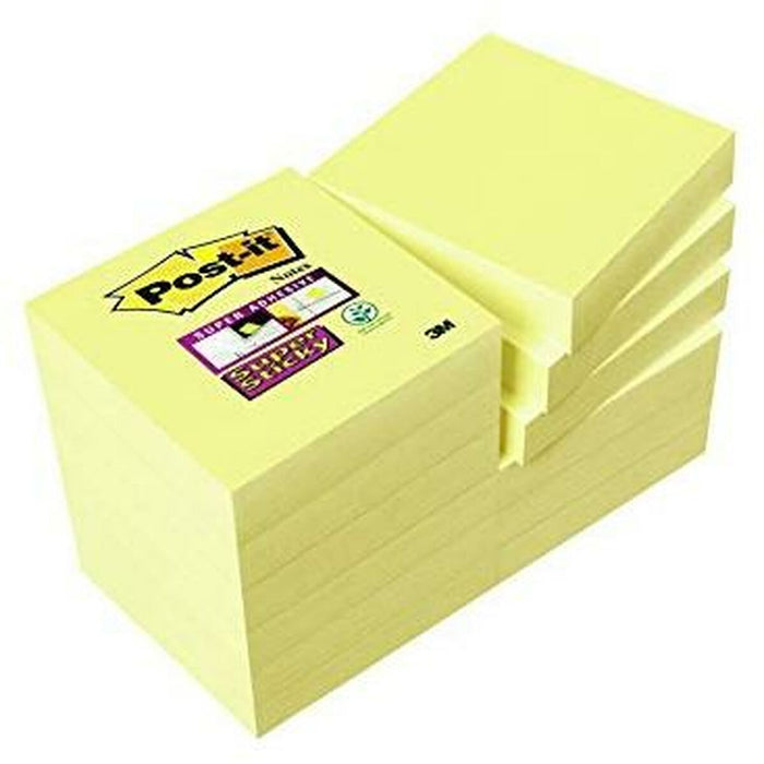Notițe cu Adeziv Post-it Super Sticky Galben 12 Piese 47,6 x 47,6 mm