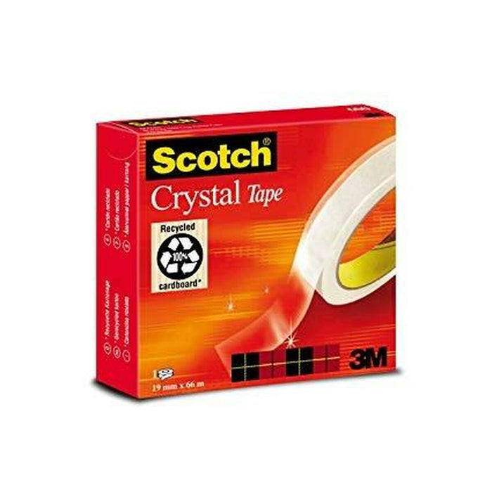 Bandă Adezivă Scotch Crystal Transparent 19 mm x 66 m (12 Unități)