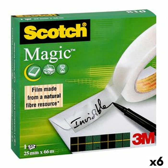 Bandă Adezivă Scotch Magic 810 Transparent 25 mm x 66 m (9 Unități)