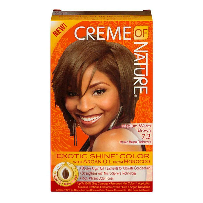 Vopsea Permanentă Argan Color Creme Of Nature Medium Warn Brown 7.3