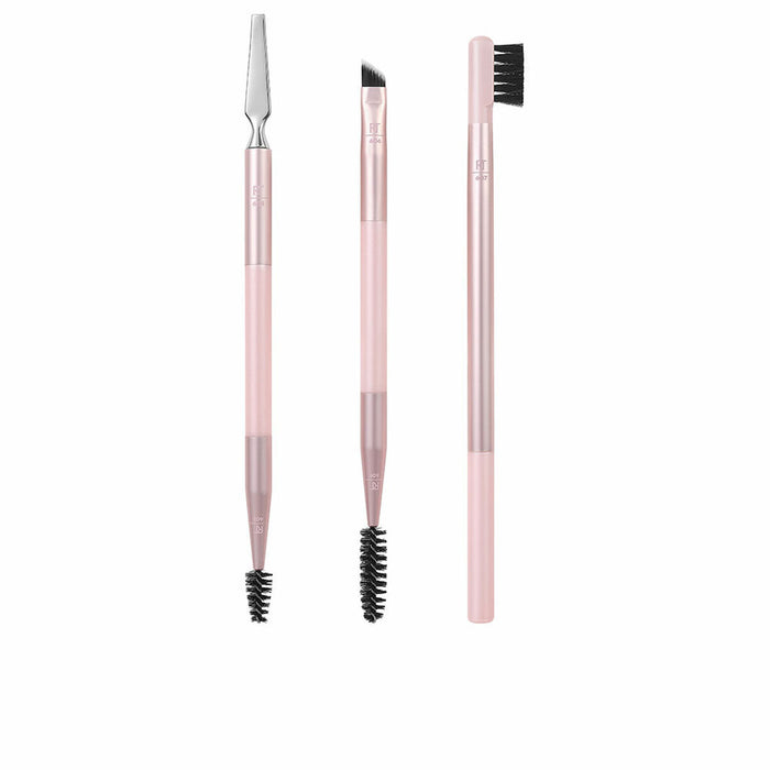 Set de Pensule de Machiaj Real Techniques Brow Styling Roz 3 Piese
