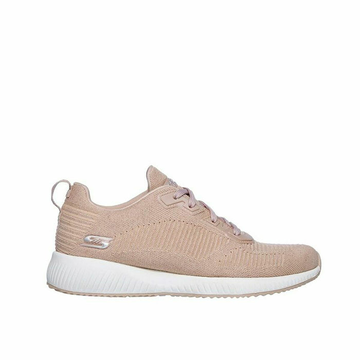 Pantofi sport pentru femei Skechers Bobs Sport Squad Glam Roz deschis