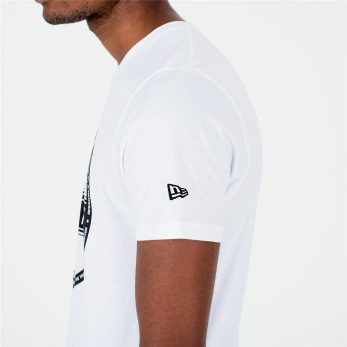 Tricou cu Mânecă Scurtă Bărbați New Era  Essential Visor Sticker Alb