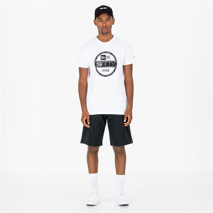Tricou cu Mânecă Scurtă Bărbați New Era  Essential Visor Sticker Alb