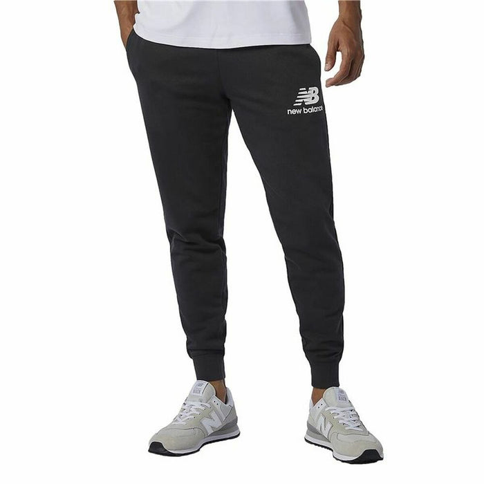 Pantaloni lungi de sport New Balance Essentials Stacked Logo Negru Bărbați