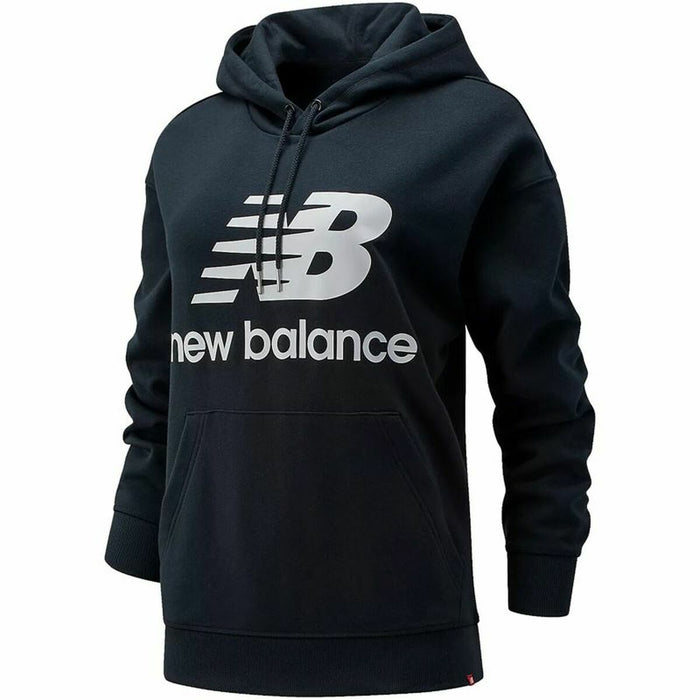 Hanorac cu Glugă Femei New Balance Essentials Stacked Logo Negru