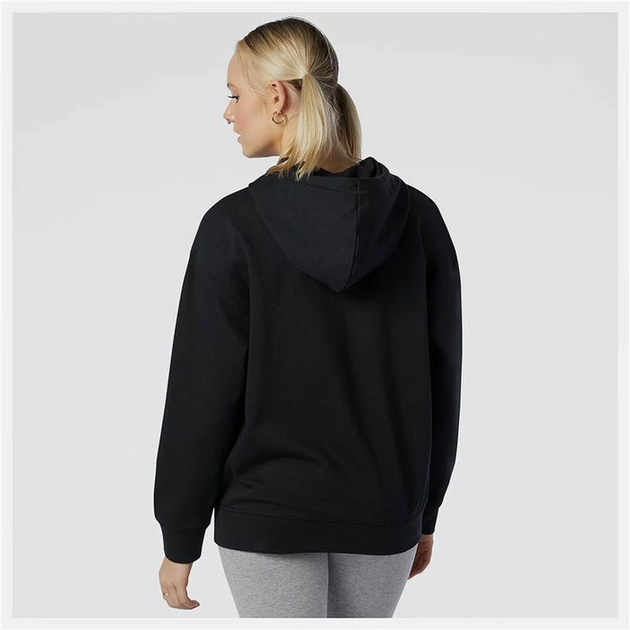 Hanorac cu Glugă Femei New Balance Essentials Stacked Logo Negru
