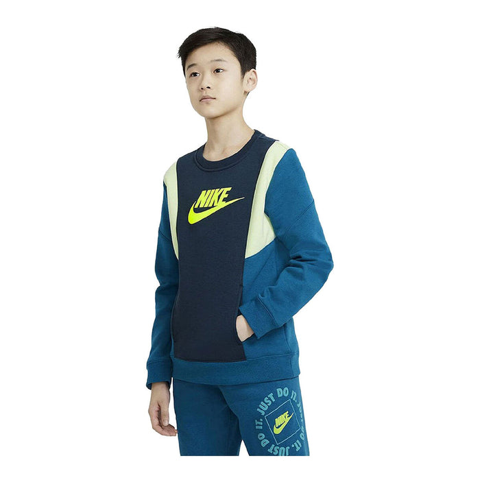 Hanorac fără Glugă Copii Nike Amplify Albastru