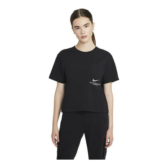 Tricou cu Mânecă Scurtă Femei Nike Sportswear Swoosh Negru