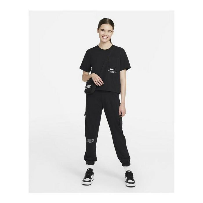 Tricou cu Mânecă Scurtă Femei Nike Sportswear Swoosh Negru