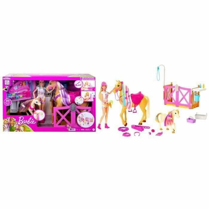 Set de jucării Barbie Toilettage des Chevaux Plastic