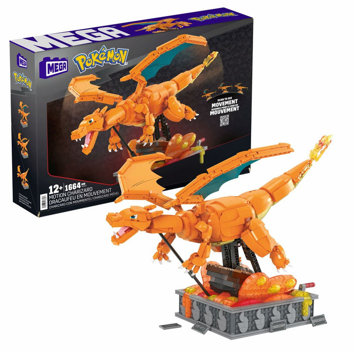 Kit de construcție Pokémon Mega Construx - Motion Charizard 1664 Piese
