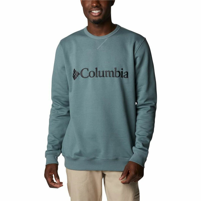 Hanorac fără Glugă Bărbați Columbia Logo Fleece Crew Albastru