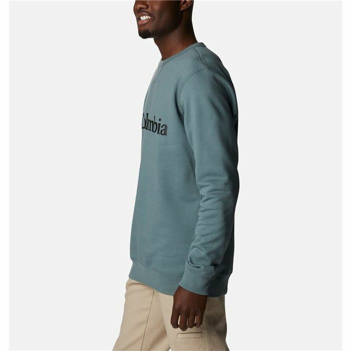 Hanorac fără Glugă Bărbați Columbia Logo Fleece Crew Albastru
