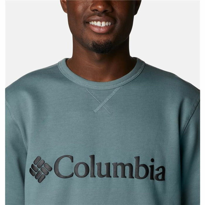 Hanorac fără Glugă Bărbați Columbia Logo Fleece Crew Albastru