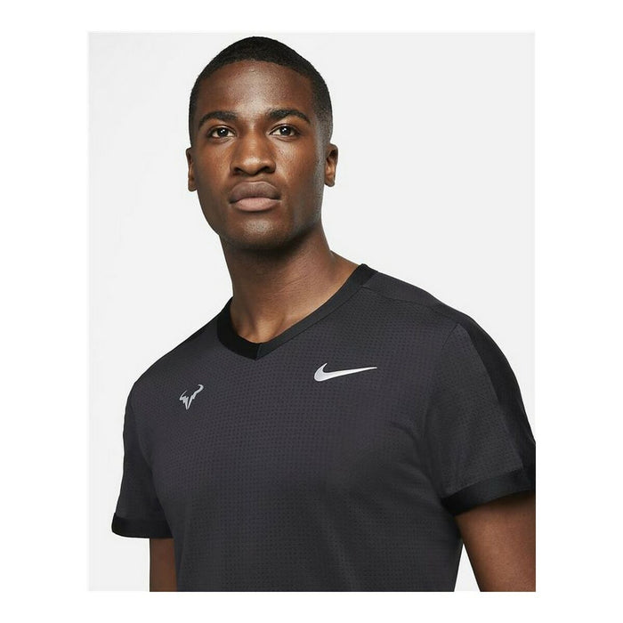 Tricou cu Mânecă Scurtă Bărbați Nike Court Dri-FIT ADV Rafa Negru