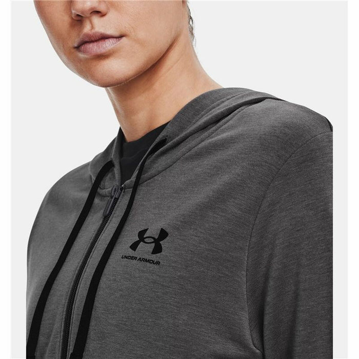 Hanorac cu Glugă Femei Under Armour Rival Terry FZ Cu husă Gri închis