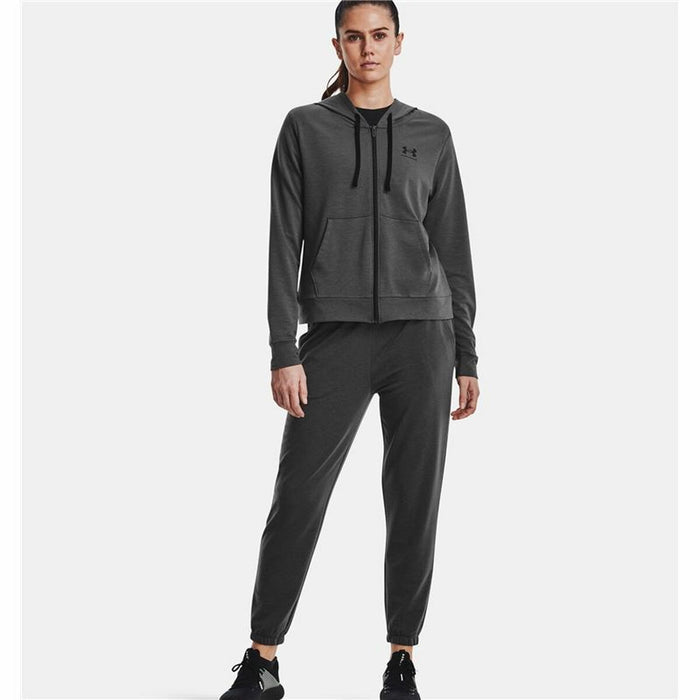 Hanorac cu Glugă Femei Under Armour Rival Terry FZ Cu husă Gri închis