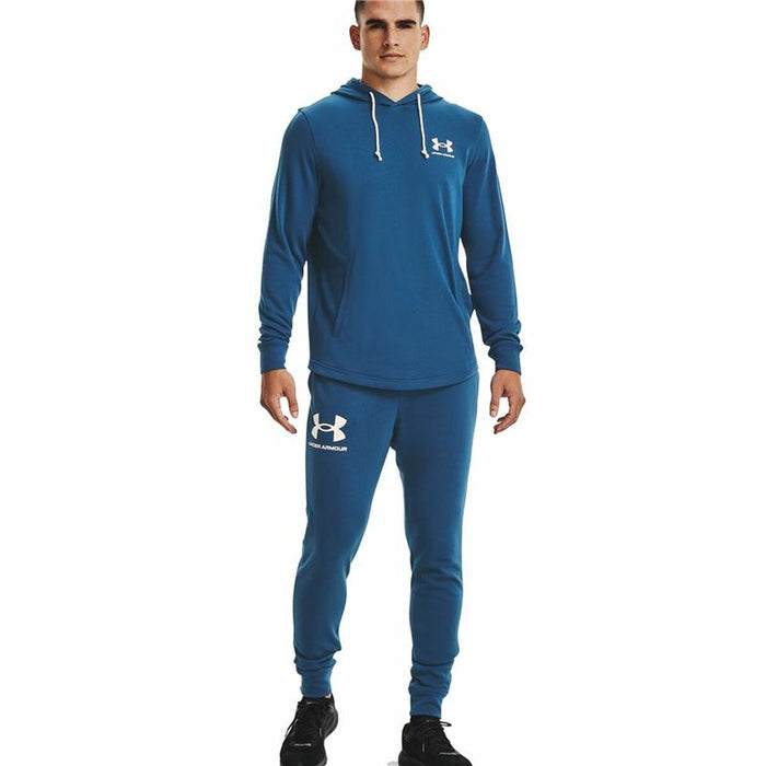 Hanorac cu Glugă Bărbați Under Armour Rival Terry Albastru