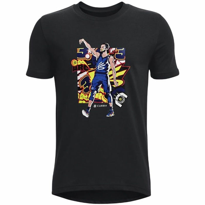 Tricou cu Mânecă Scurtă pentru Copii Under Armour Curry Negru