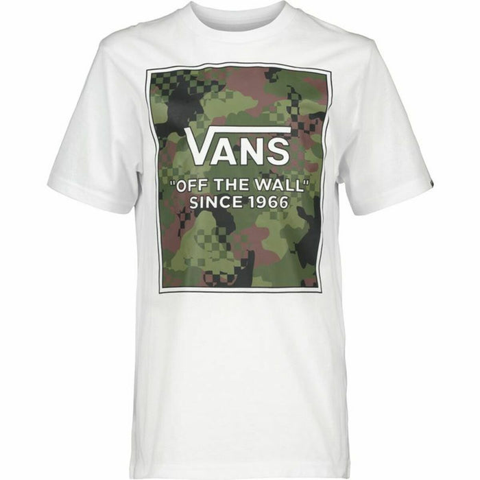 Tricou cu Mânecă Scurtă Bărbați Vans Camo Check Alb