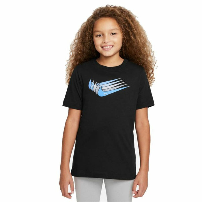 Tricou cu Mânecă Scurtă pentru Copii Nike Sportswear Negru