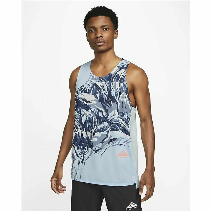 Tricou cu Bretele Bărbat Nike Dri-FIT Rise 365 Albastru Cyan