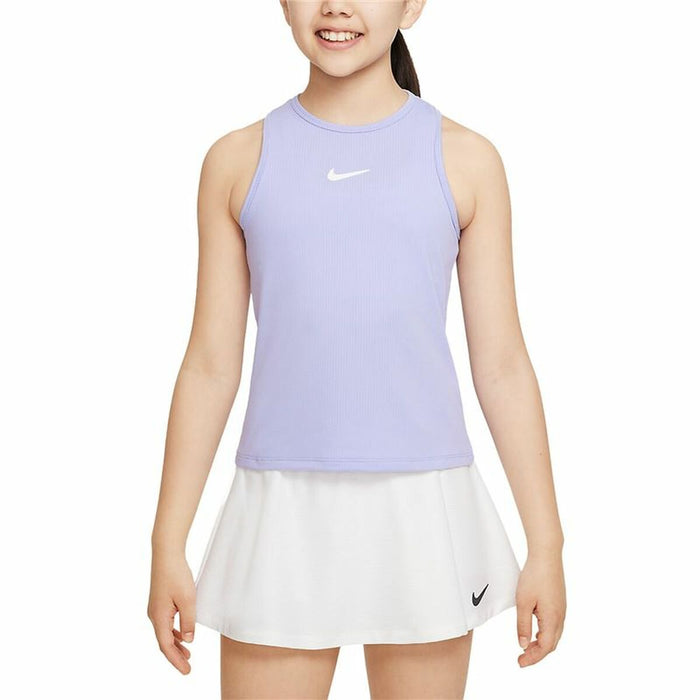 Tricou cu Mânecă Scurtă pentru Copii Nike Court Dri-FIT Victory Lavandă