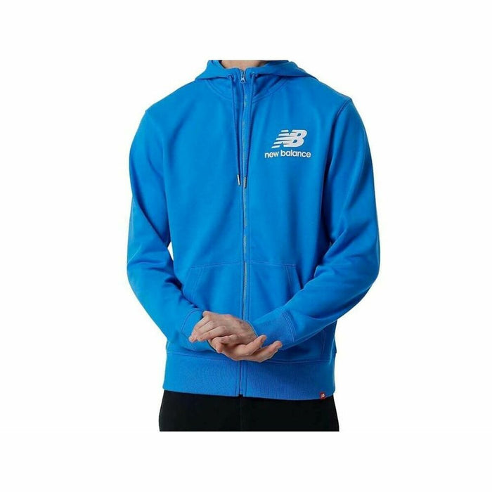 Hanorac cu Glugă și Fermoar Bărbați New Balance MJ03558 SBU Albastru