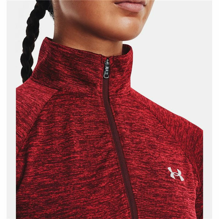 Hanorac fără Glugă Femei Under Armour Tech Twist Roșu Închis