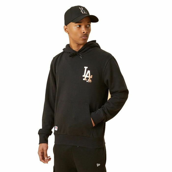Hanorac fără Glugă Bărbați LA Dodger Metallic Logo New Era Negru