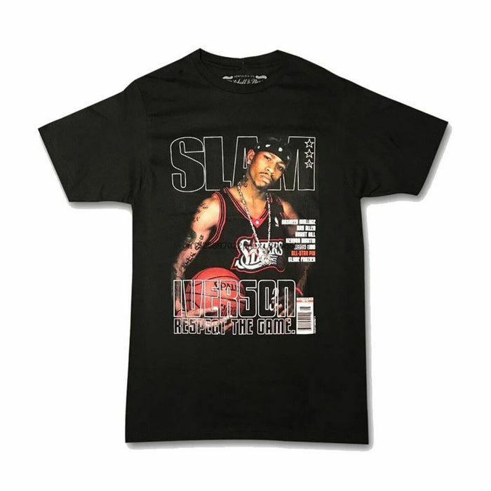 Tricou cu Mânecă Scurtă Bărbați Mitchell & Ness Philadelphia 76ers Iverson Negru Bărbați