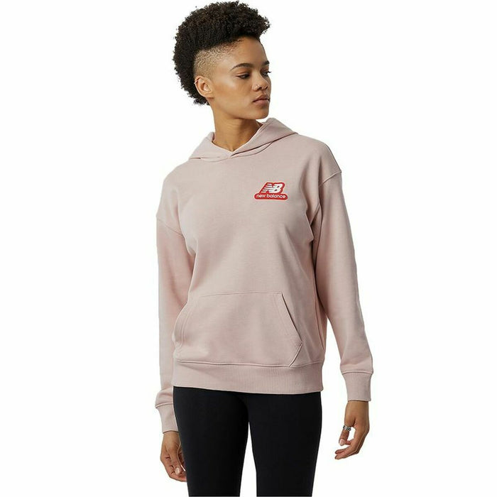 Hanorac cu Glugă Femei New Balance Essentials Candy Roz