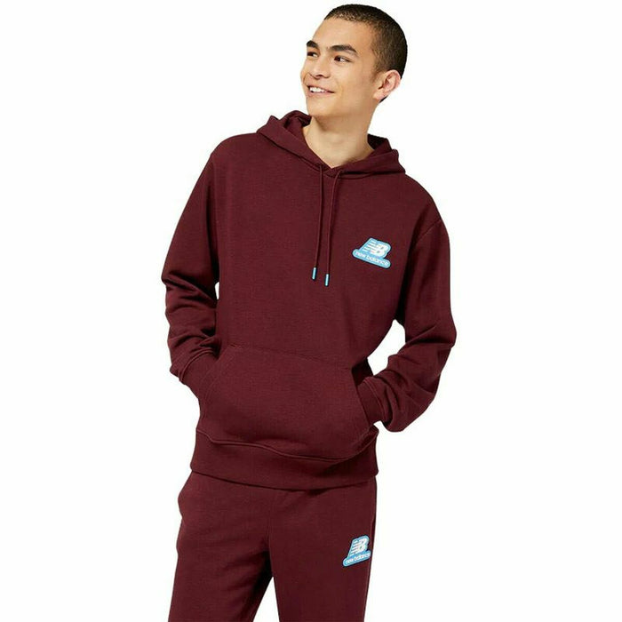 Hanorac cu Glugă Bărbați New Balance Essentials Stacked Rubber Castaniu