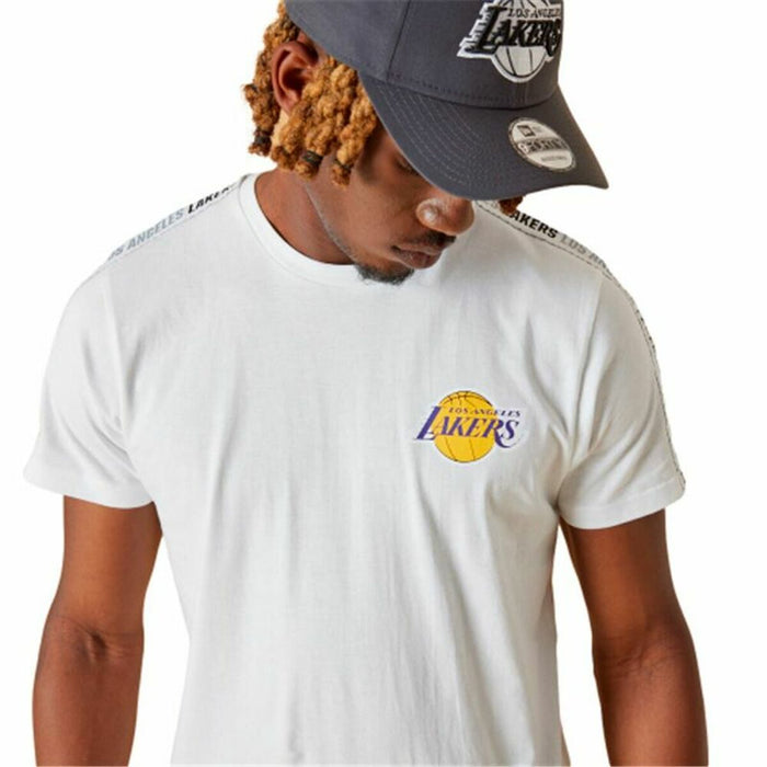 Tricou cu Mânecă Scurtă Bărbați New Era  LA Lakers NBA Alb