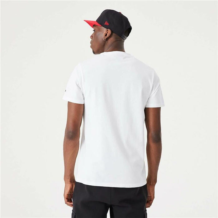 Tricou cu Mânecă Scurtă Bărbați New Era NBA Infill Graphic Chicago Bulls Alb
