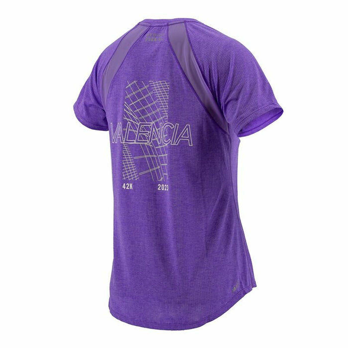 Tricou cu Mânecă Scurtă Femei New Balance Valencia Marathon Mov