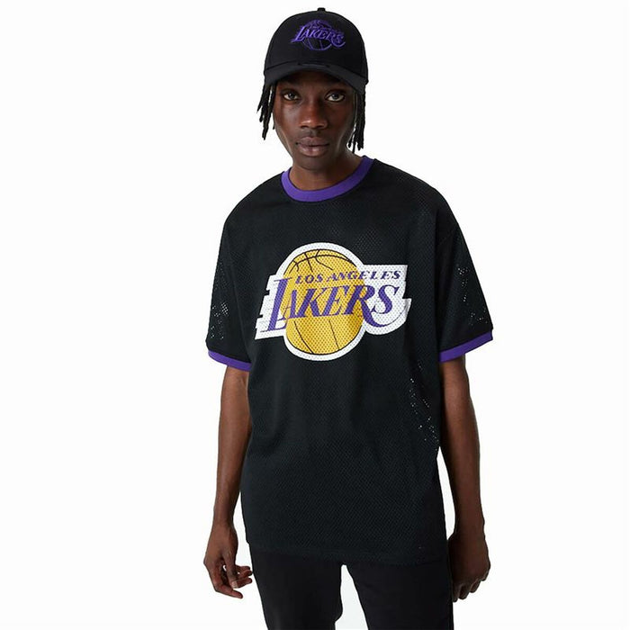 Tricou de baschet New Era Mesh LA Lakers Negru