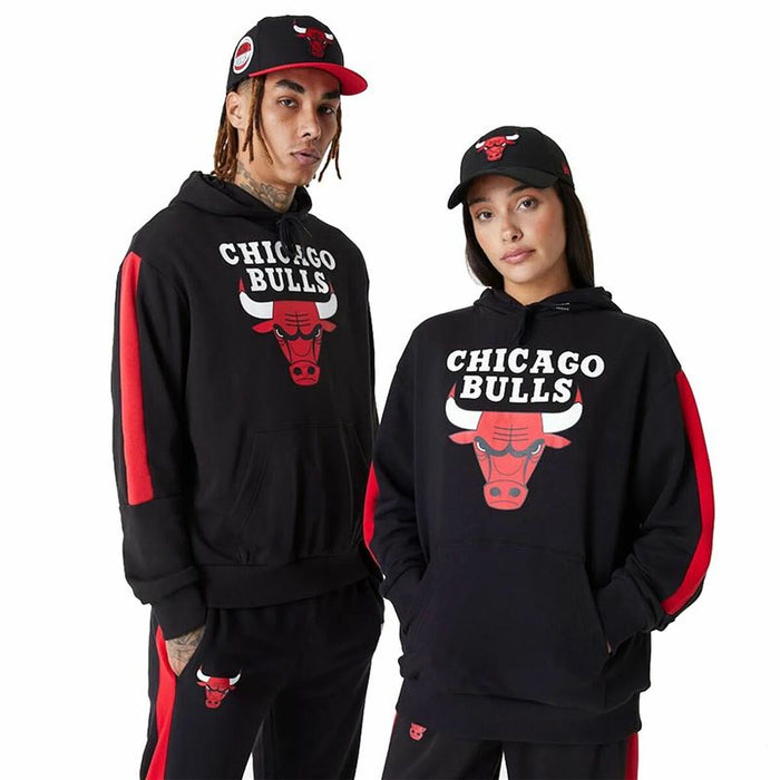 Hanorac cu Glugă Unisex New Era NBA Colour Block Chicago Bulls Negru