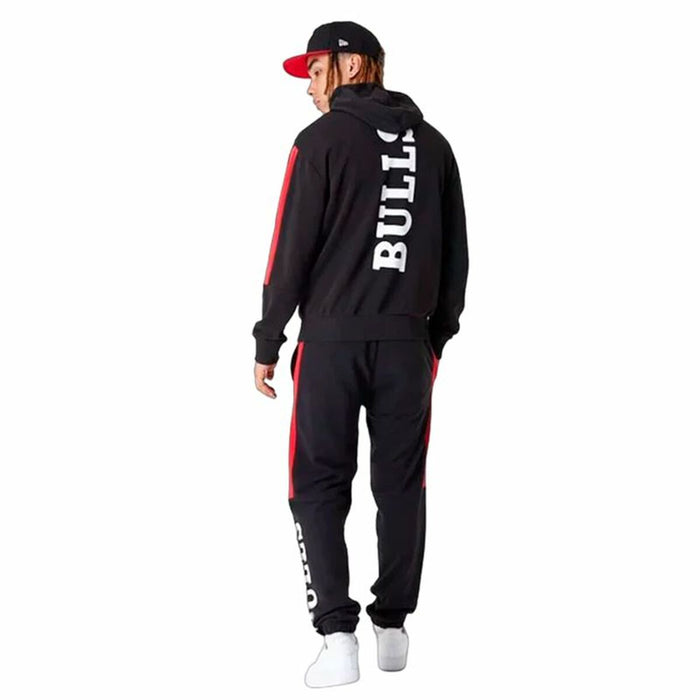 Hanorac cu Glugă Unisex New Era NBA Colour Block Chicago Bulls Negru