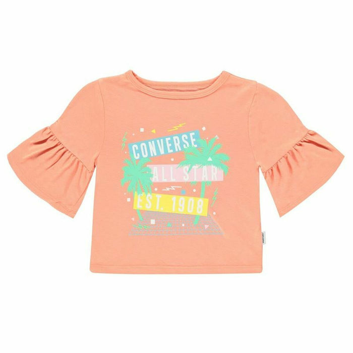 Tricou cu Mânecă Scurtă pentru Copii Converse Ruffle Somon