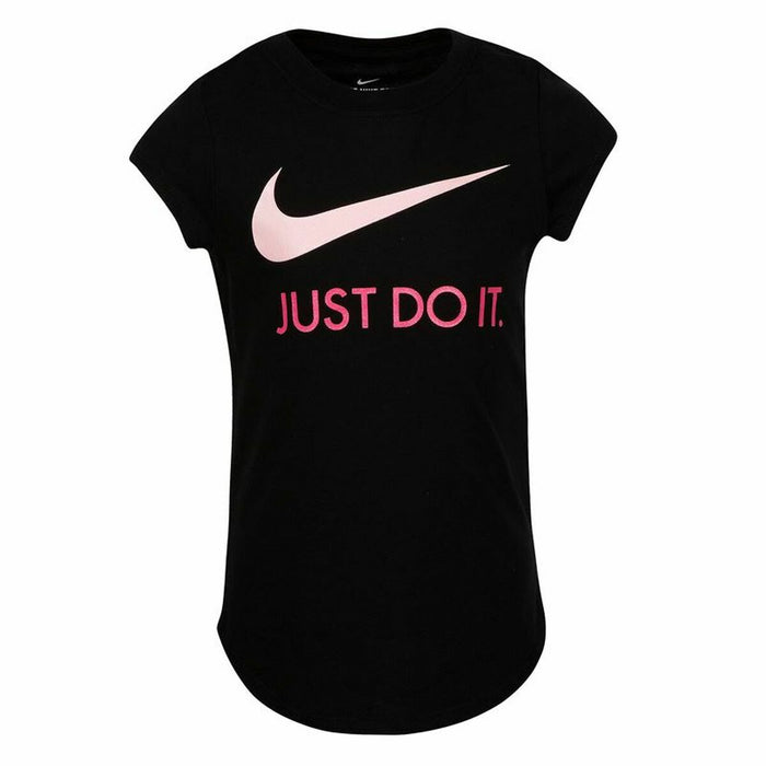 Tricou cu Mânecă Scurtă pentru Copii Nike Swoosh JDI Negru