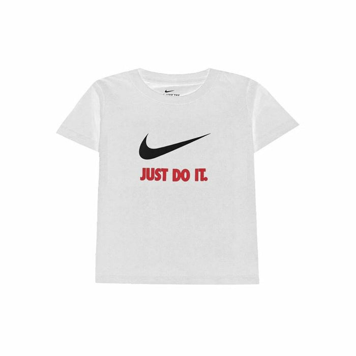 Tricou cu Mânecă Scurtă pentru Copii Nike Swoosh Just Do It Alb