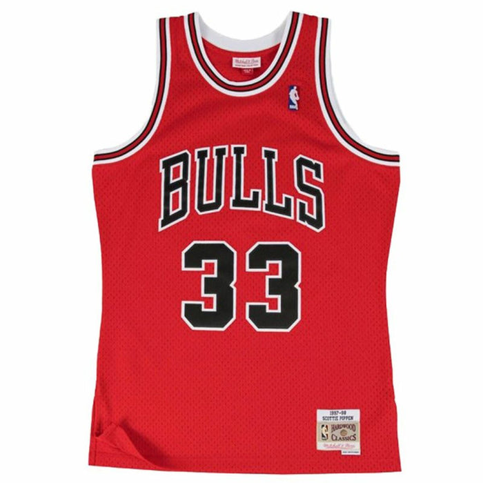 Tricou de baschet Mitchell & Ness Chicago Bull Scotie Pippen Roșu Carmin