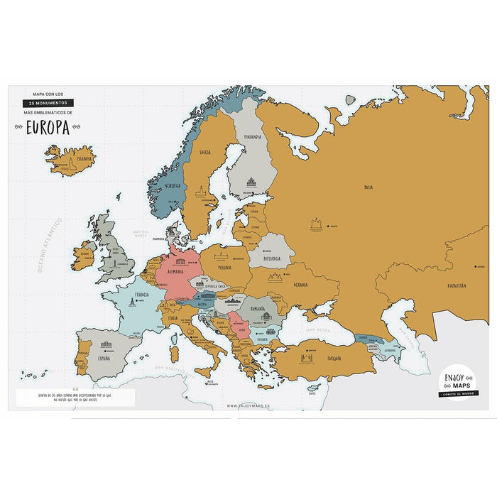 Harta Lumii Europe 65 x 45 cm