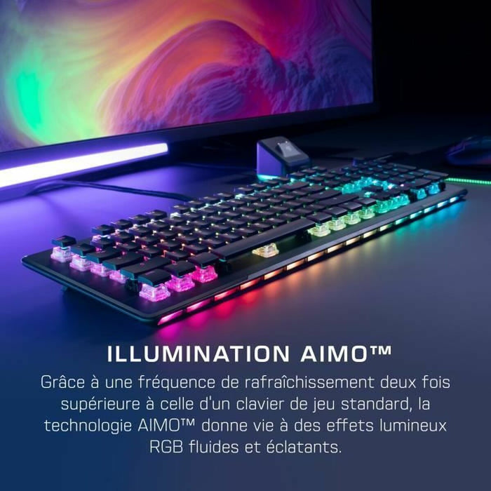 Tastatură Bluetooth Roccat Vulcan II Max - Linear Negru Franceză QWERTY