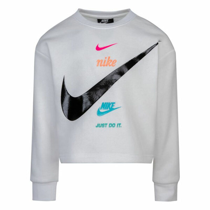 Hanorac fără Glugă Copii Nike Alb
